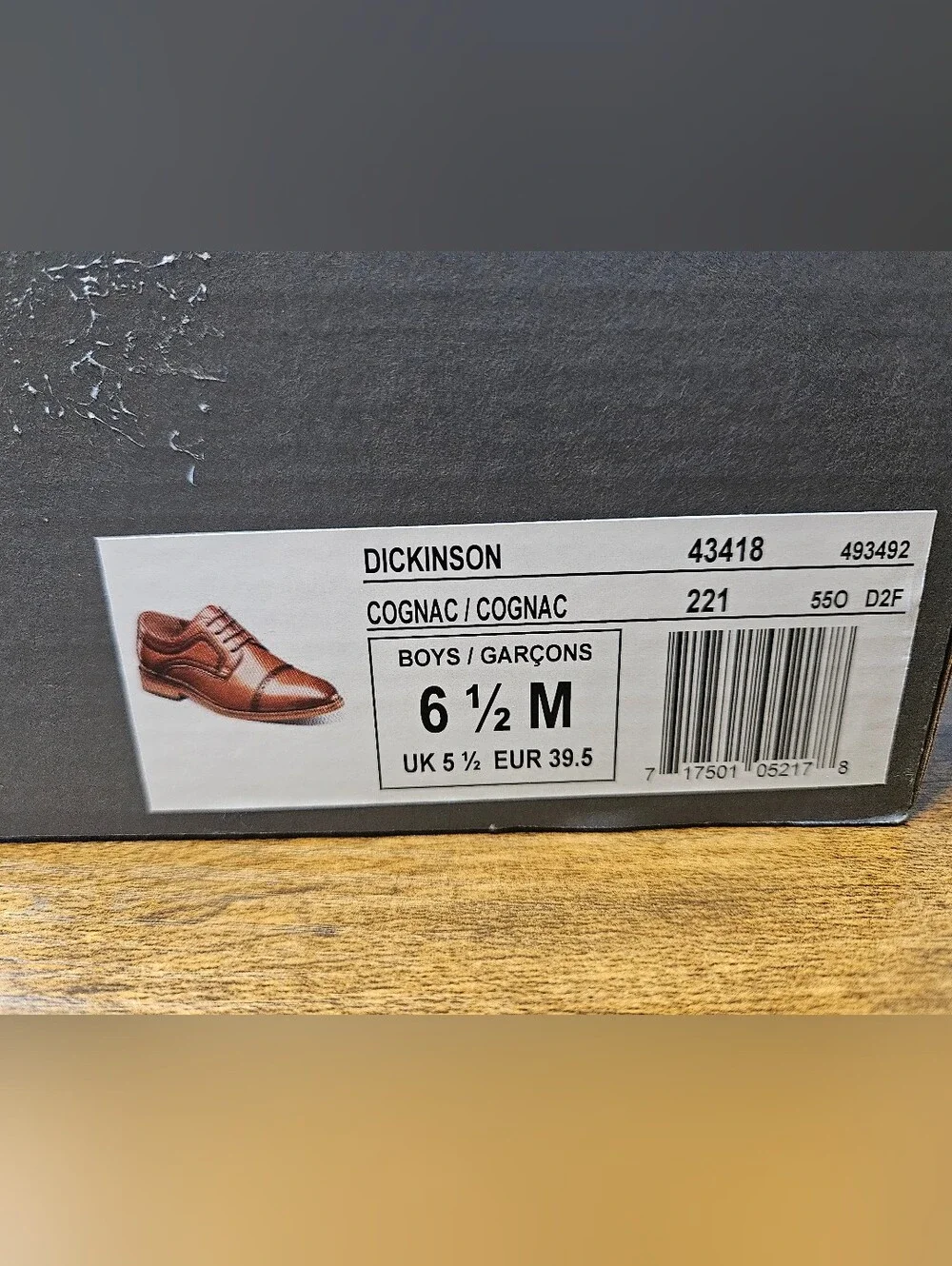 Stacy Adams Boy's Size 6.5 M Cap-Toe Lace-up Oxford Brown Dress Shoes NEW In Box